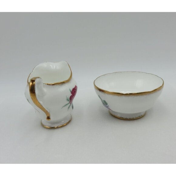 Paragon Fine Bone China Creamer and Sugar Bowl Rose Theme Vintage - Picture 7 of 10